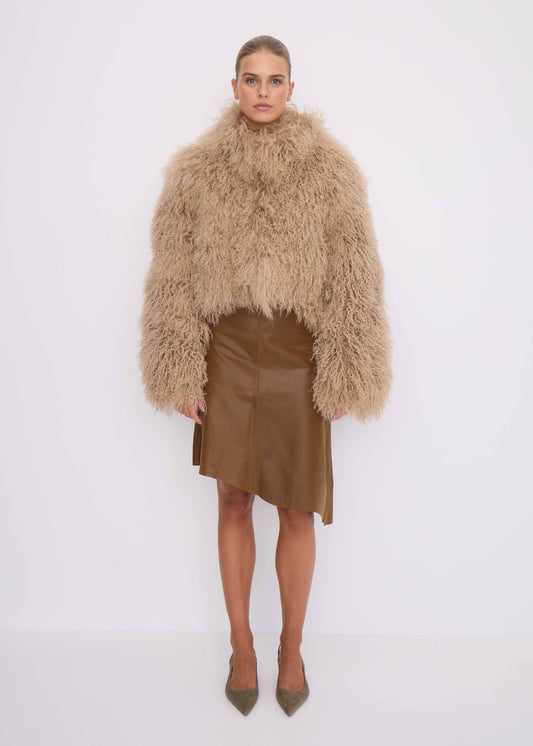 Alba Cropped Mongolian Coat