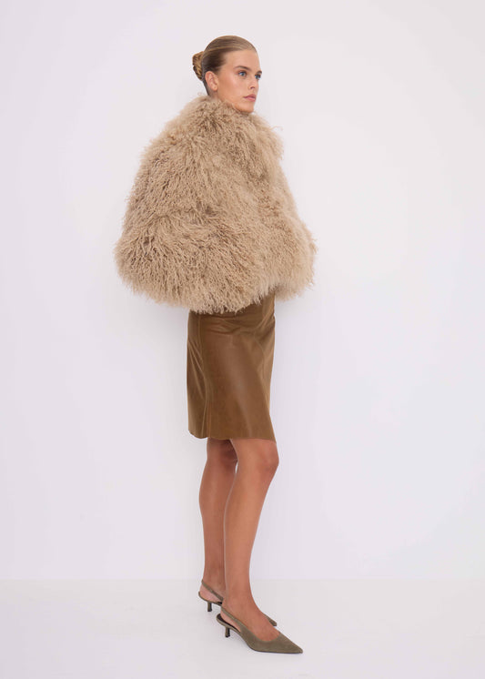 Alba Cropped Mongolian Coat