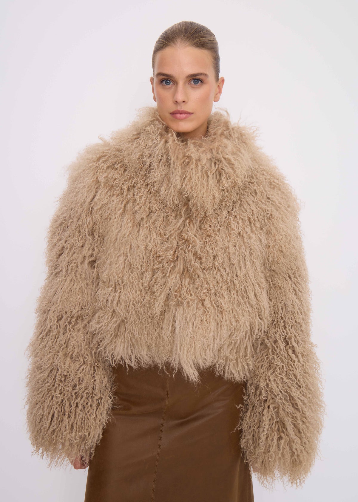 Alba Cropped Mongolian Coat