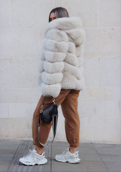 Hooded Slanted Coat