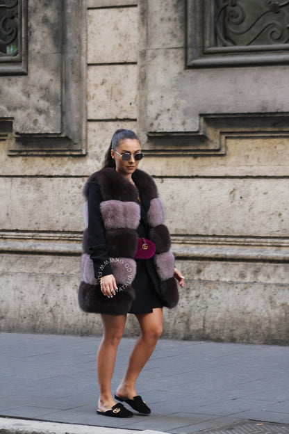 Tonal Fox Fur Vest