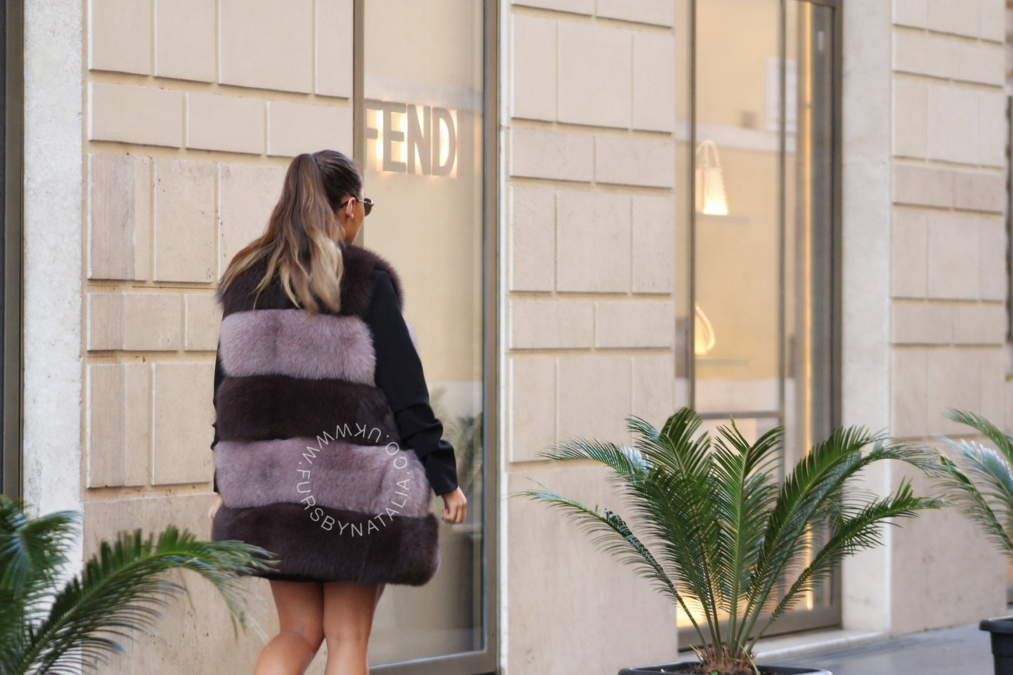 Tonal Fox Fur Vest