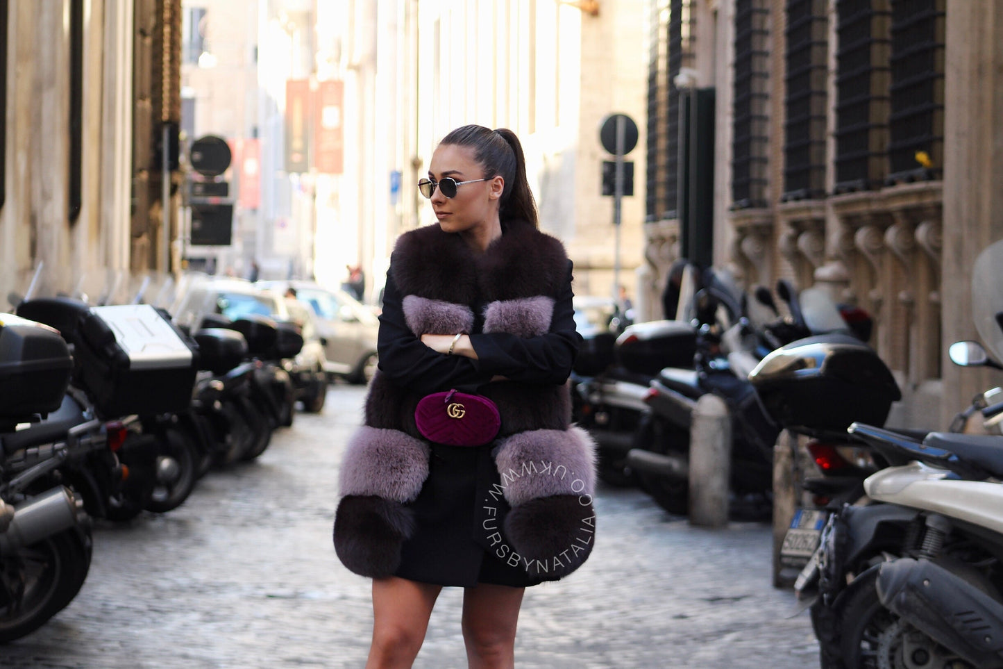 Tonal Fox Fur Vest