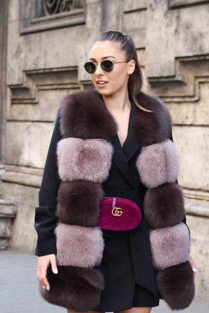 Tonal Fox Fur Vest