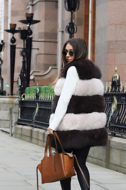 Tonal Fox Fur Vest