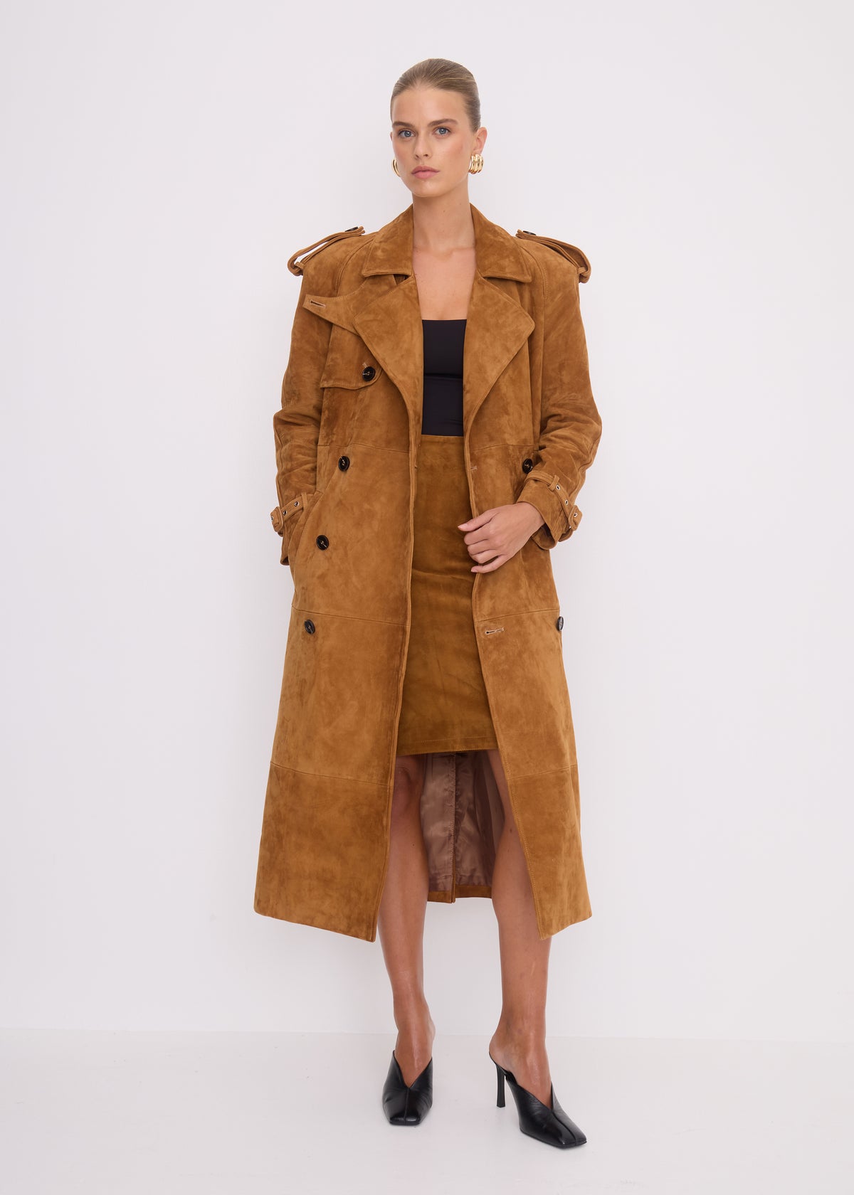 Portman Suede Midi Skirt