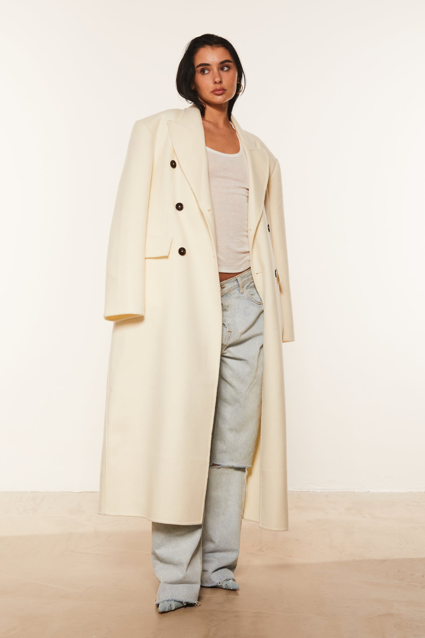 Oversized Padded Shoulder Coat