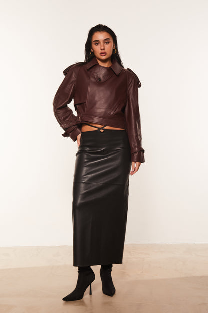 Cropped Trench Biker Jacket