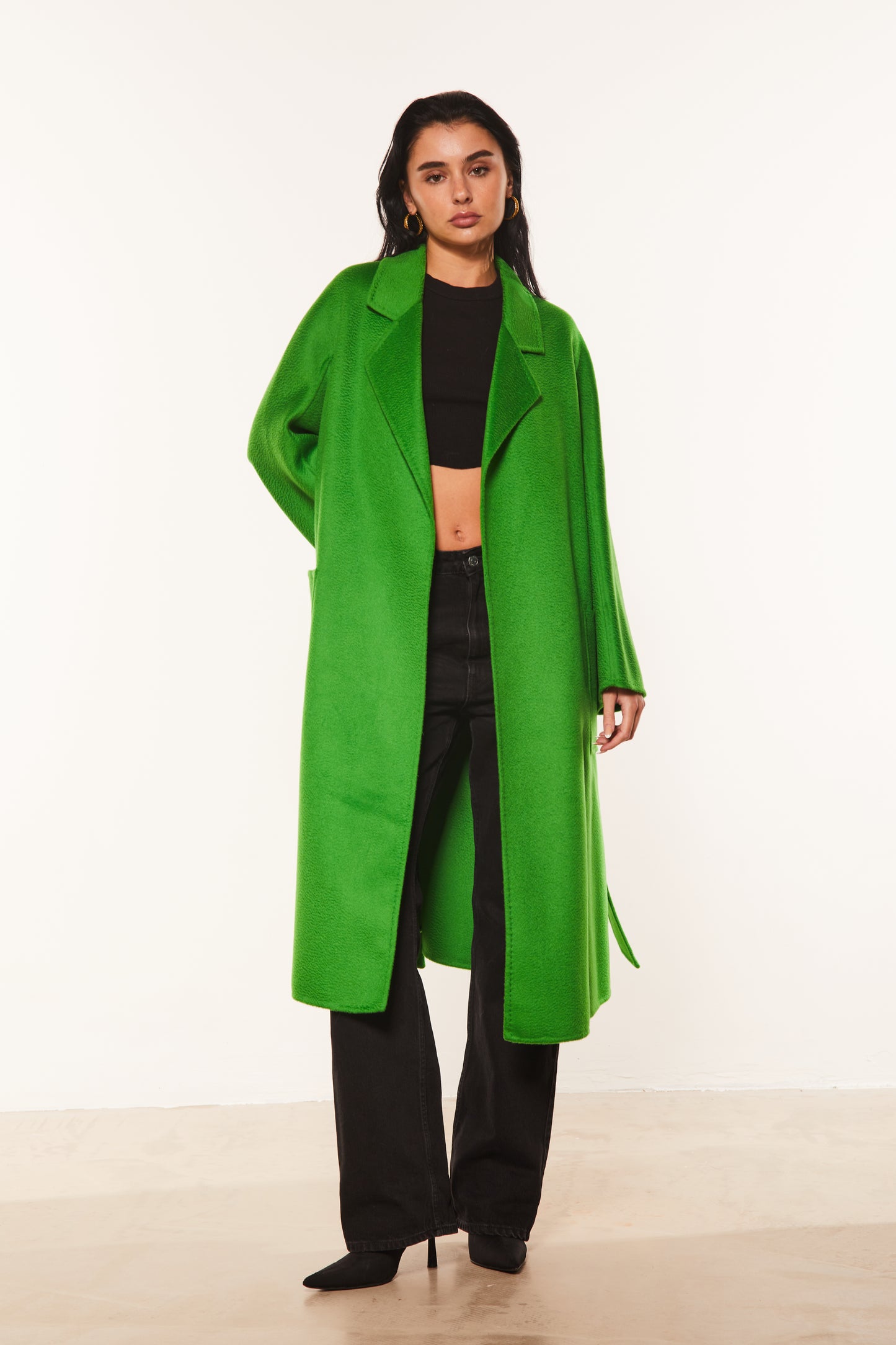 Cashmere Belted Coat Green