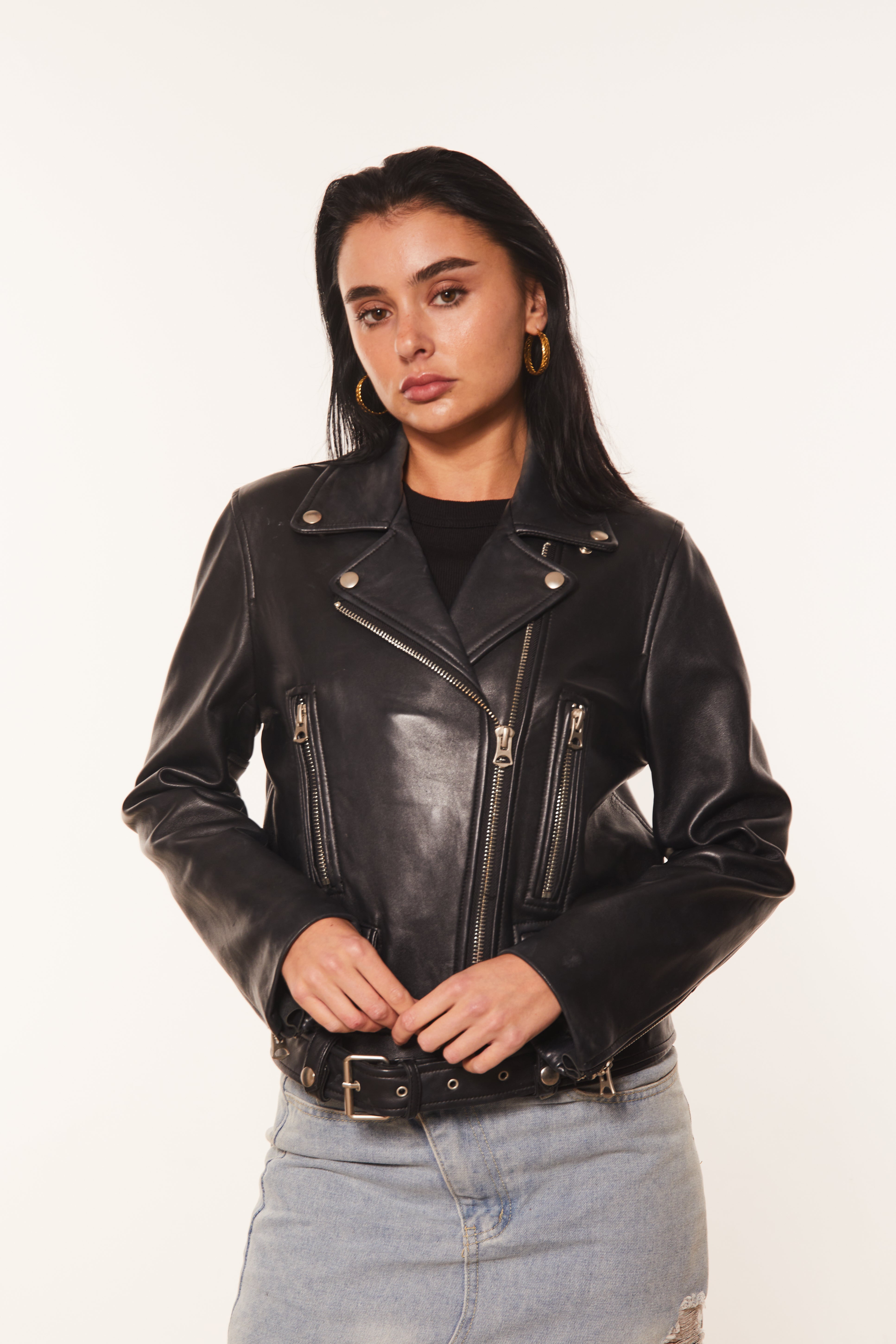 Silver moto store jacket