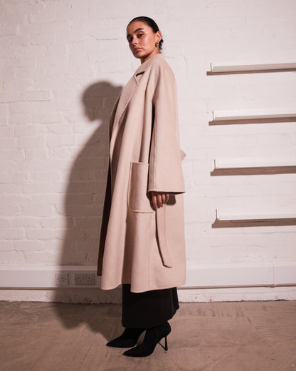 Cashmere Belted Coat Sand