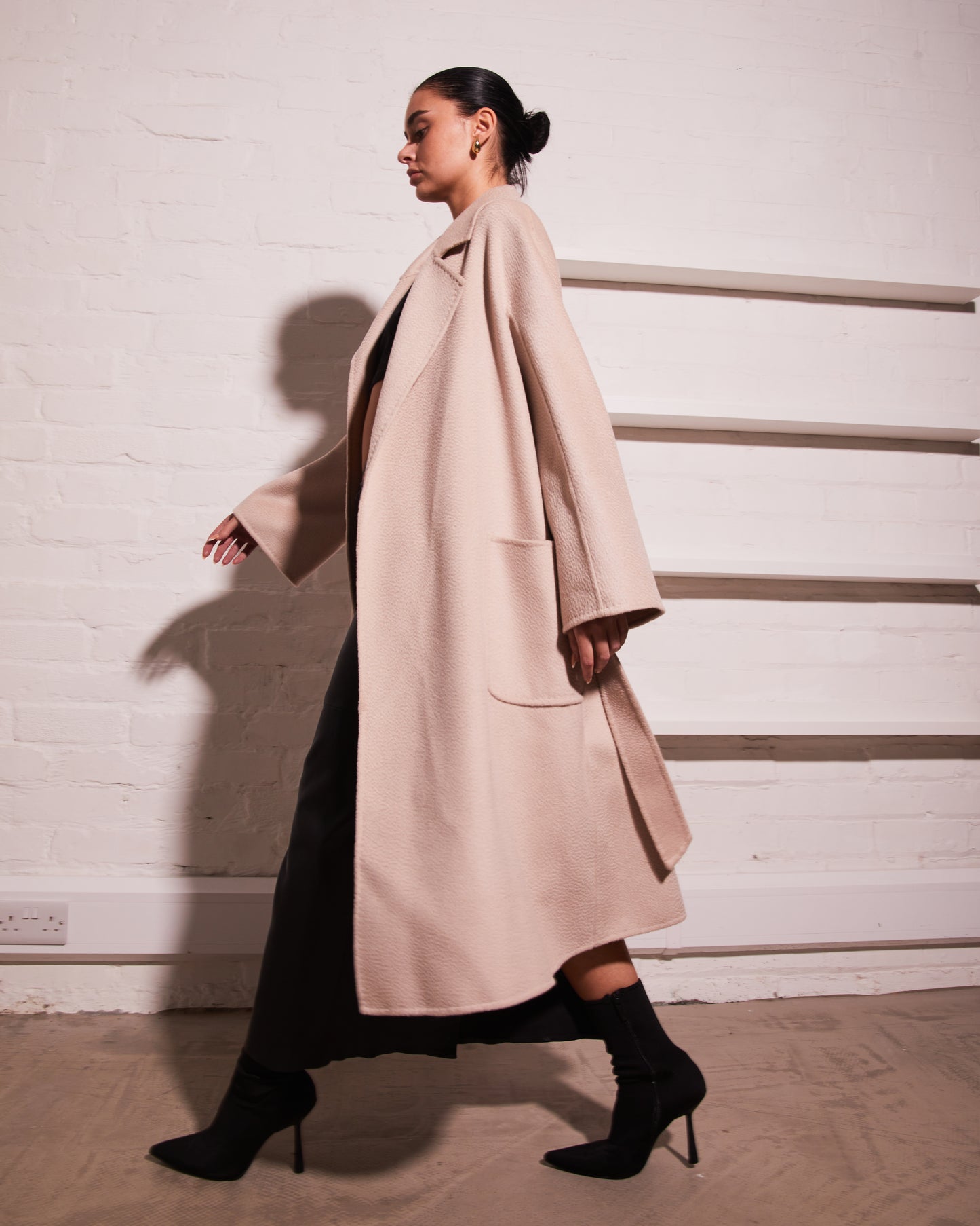 Cashmere Belted Coat Sand