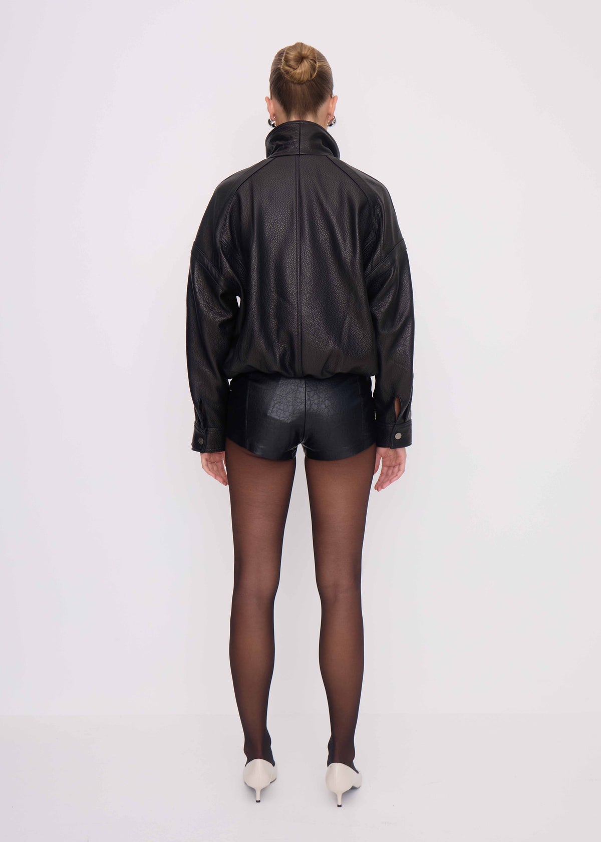 Aubrey Leather Stand Jacket