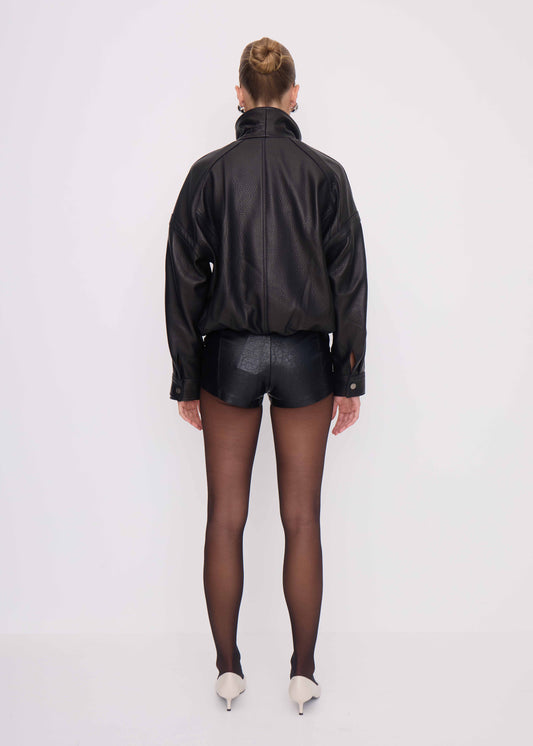 Aubrey Leather Stand Jacket