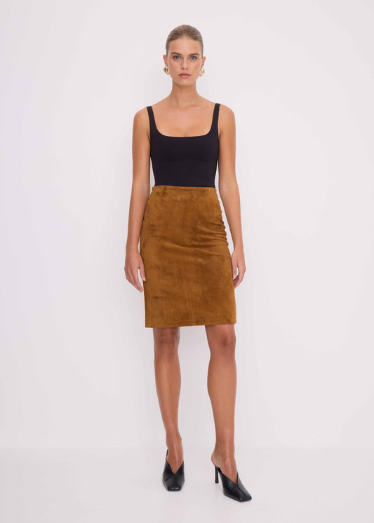 Portman Suede Midi Skirt