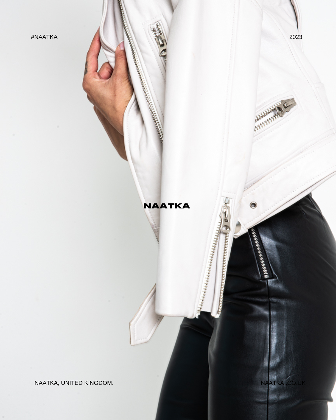 Biker Leather Jacket White